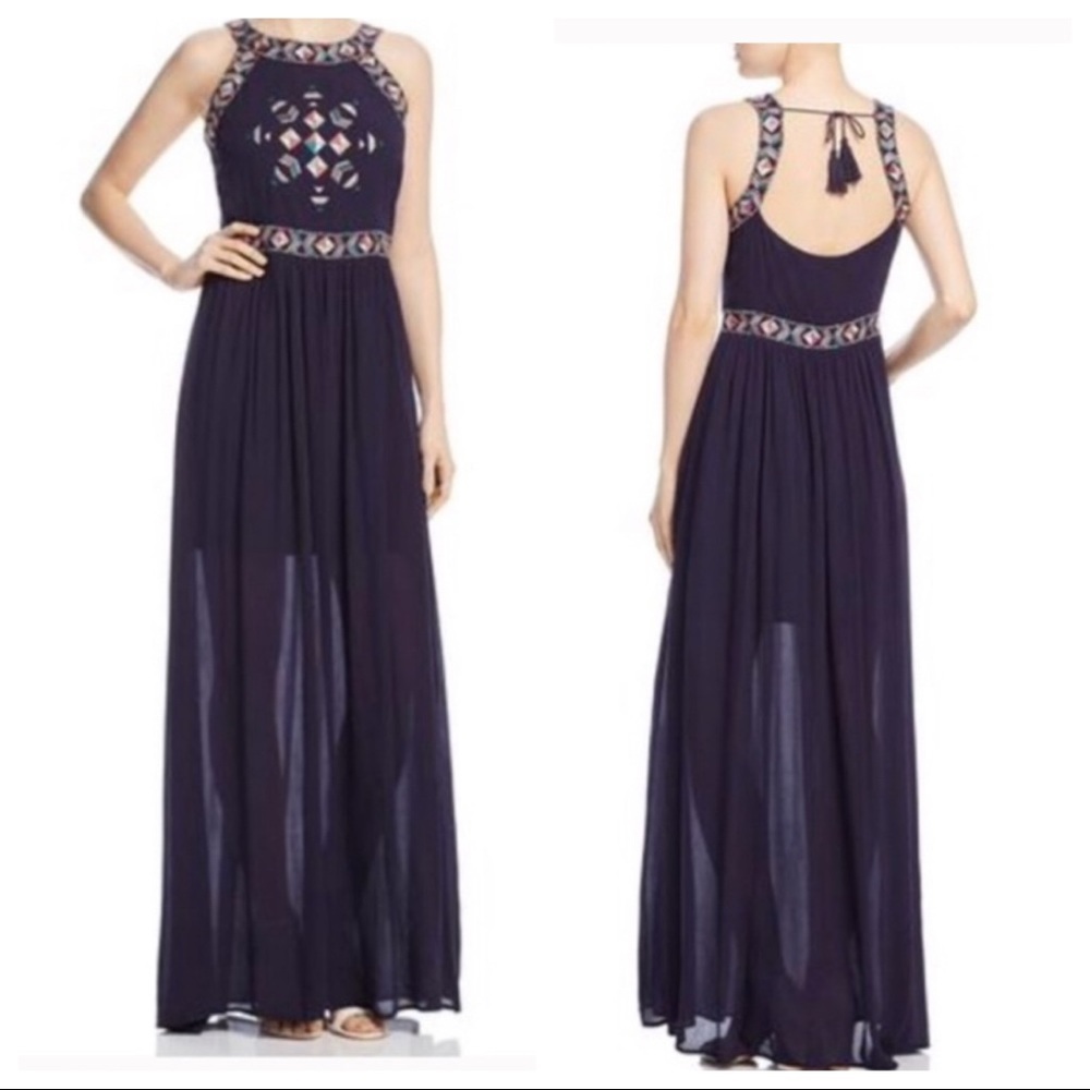 NWT! Cupcakes and cashmere embroidered maxi dress